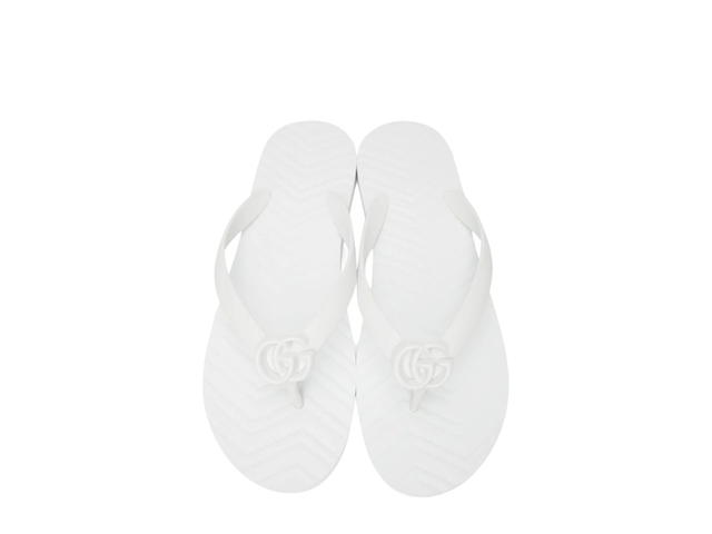 Gucci Gucci Double G Flip Flops In Chevron White (W) - view 3