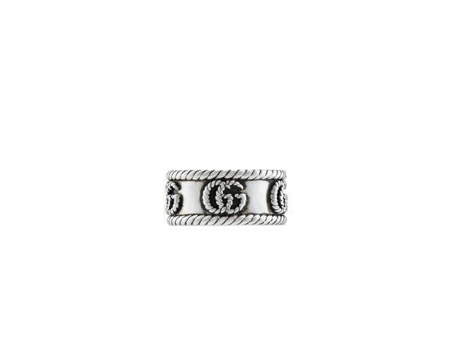 Gucci Gucci Double G Ring In 925 Sterling Silver With Torchon Trim Engraved - view 2