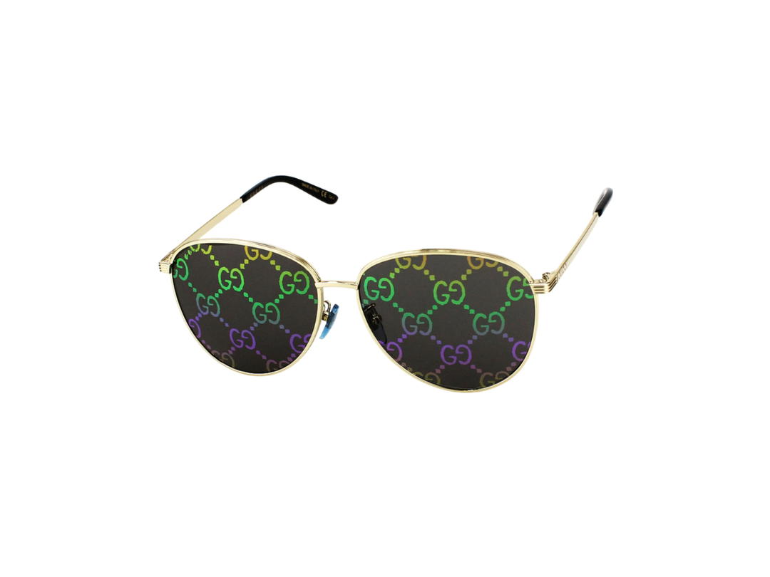 Gucci Gucci Eyewear Round-Frame Sunglasses In Gold Metal With Dark Grey GG Lens