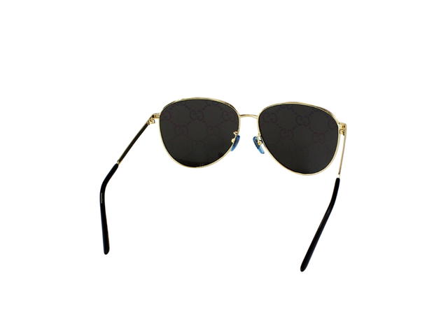 Gucci Gucci Eyewear Round-Frame Sunglasses In Gold Metal With Dark Grey GG Lens - view 4