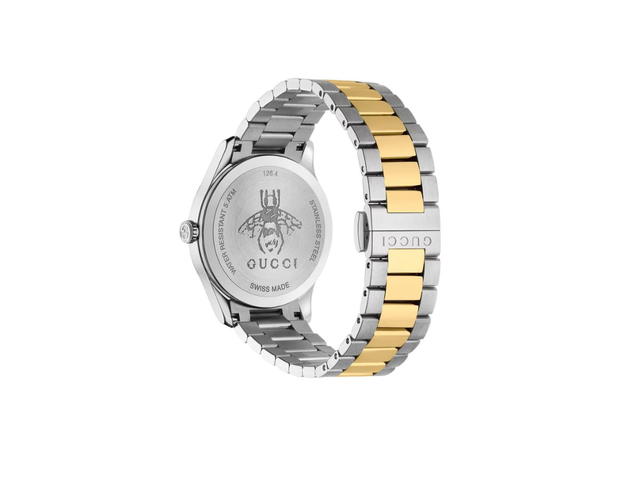 Gucci Gucci G-Timeless Watch 38MM In Silver Sunbrushed Dial With Bee Motif Steel And Yellow Gold (YA1264131) - view 2
