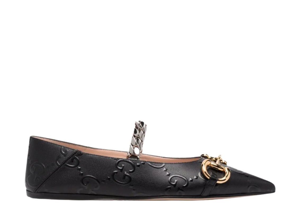 Gucci Gucci GG Ballerina Flat With Horsebit Black