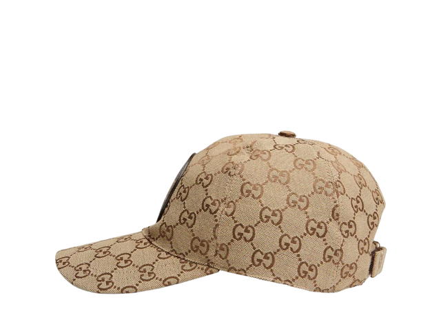 Gucci Gucci GG Canvas Baseball Hat In Beige-Brown Canvas And Leather Detail With Gucci Script Logo - view 2