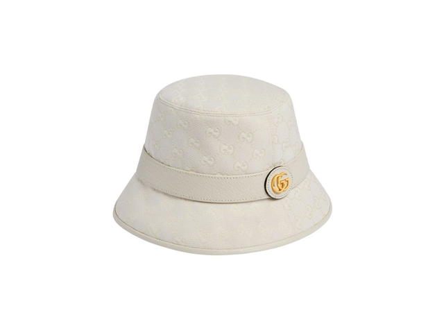 Gucci Gucci GG Canvas Bucket Hat In Ivory GG Cotton Canvas With Ivory Leather Trim - view 2
