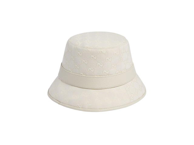 Gucci Gucci GG Canvas Bucket Hat In Ivory GG Cotton Canvas With Ivory Leather Trim - view 3