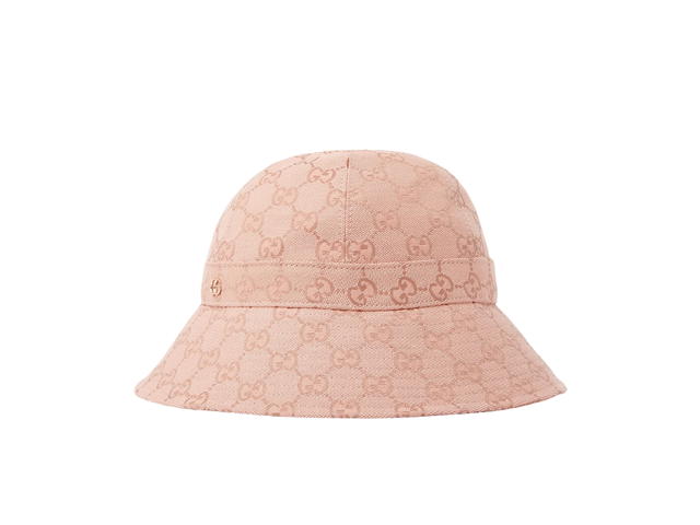 Gucci Gucci GG Canvas Bucket Hat In Pink With All-Over GG Logo - view 1