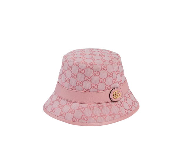 Gucci Gucci GG Canvas Bucket Hat With Gold-Toned Hardware Pink - view 3