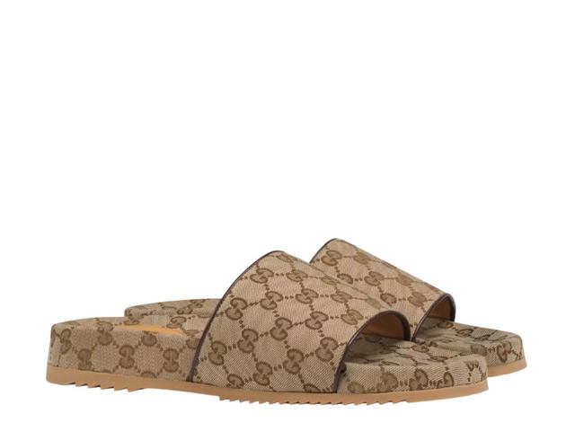 Gucci Gucci GG Canvas Slide Sandal Beige Ebony - view 2
