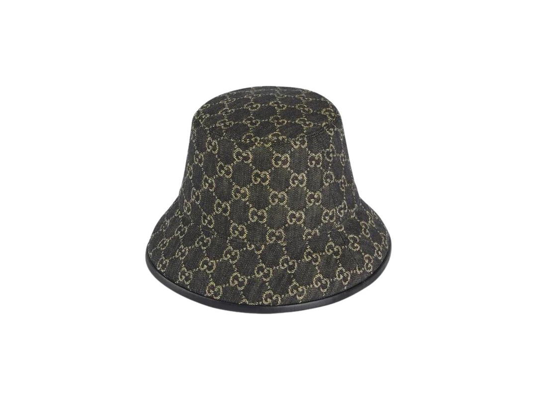Gucci Gucci GG Denim Bucket Hat Black And Ivory