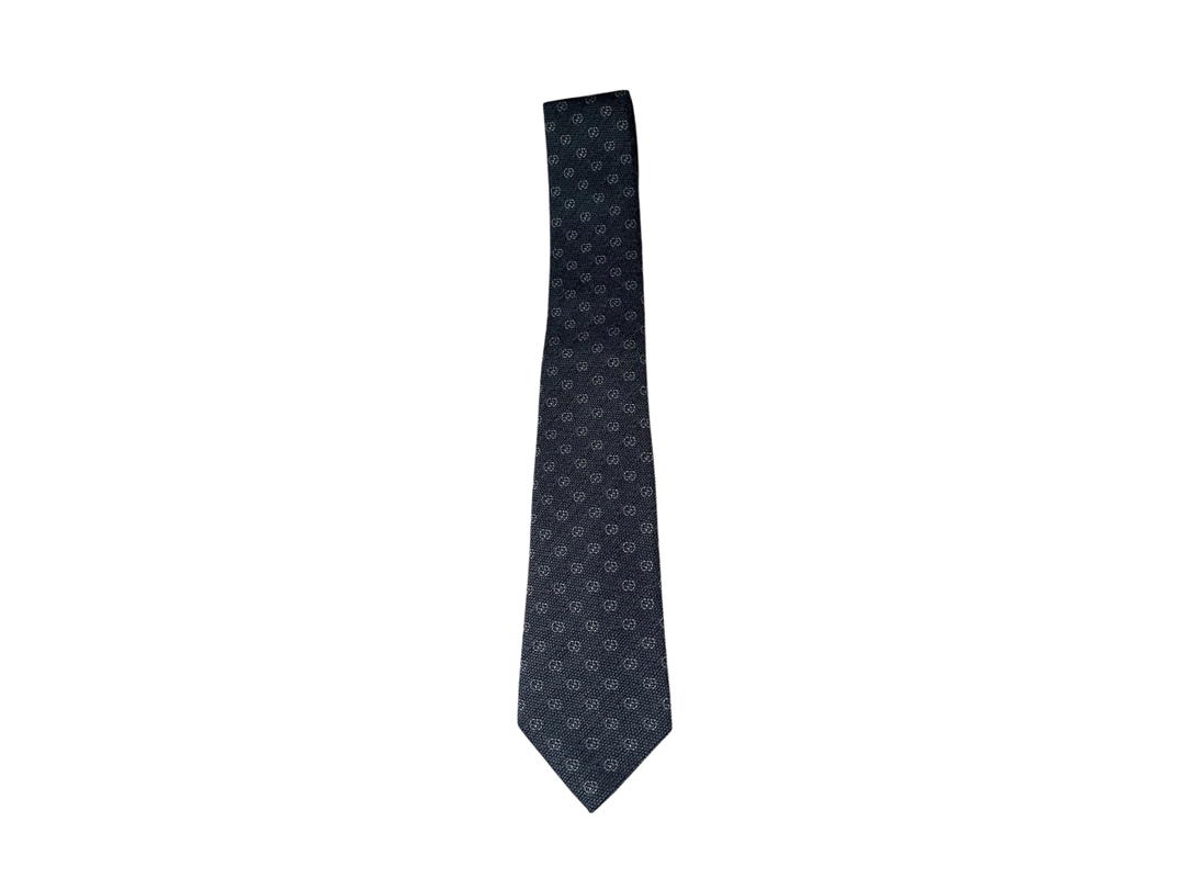 Gucci Gucci GG Horsebit Tie In Wool Blue