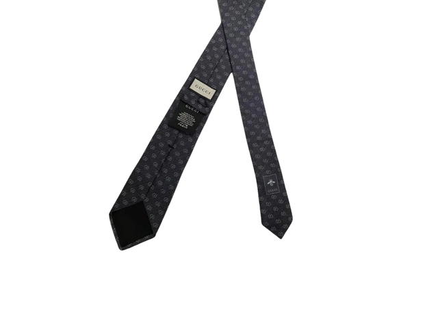 Gucci Gucci GG Horsebit Tie In Wool Blue - view 3