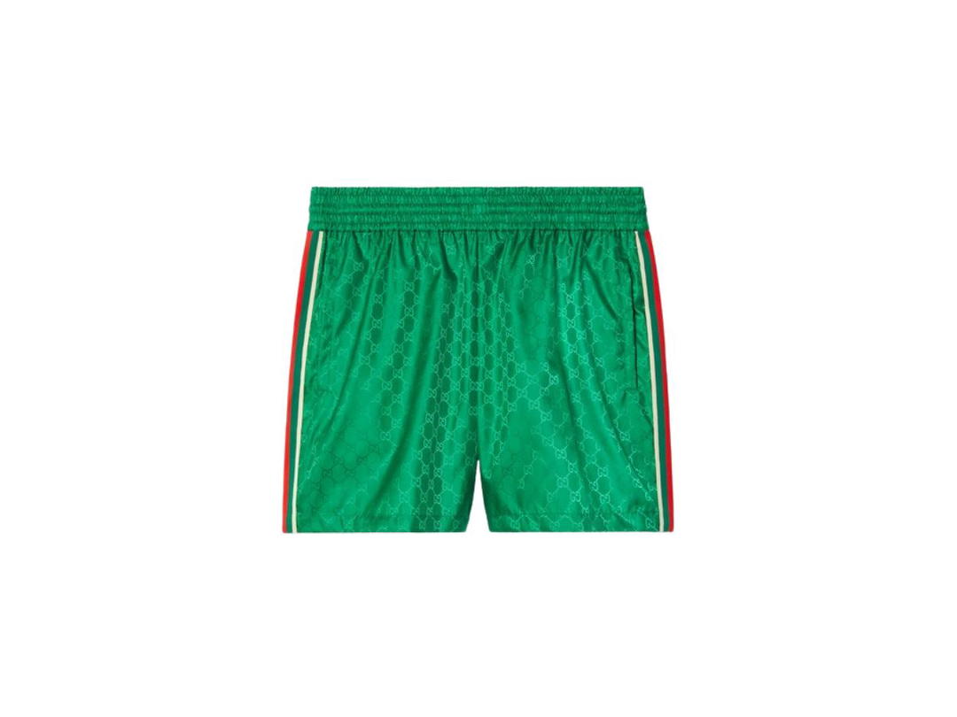 Gucci Gucci GG Jacquard Nylon Swim Shorts In Green GG Jacquard Nylon