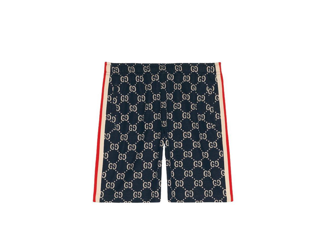 Gucci Gucci GG Jacquard Shorts In Blue And Ivory GG Jacquard
