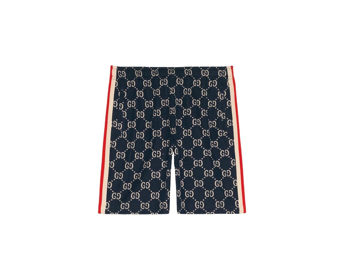Gucci Gucci GG Jacquard Shorts In Blue And Ivory GG Jacquard