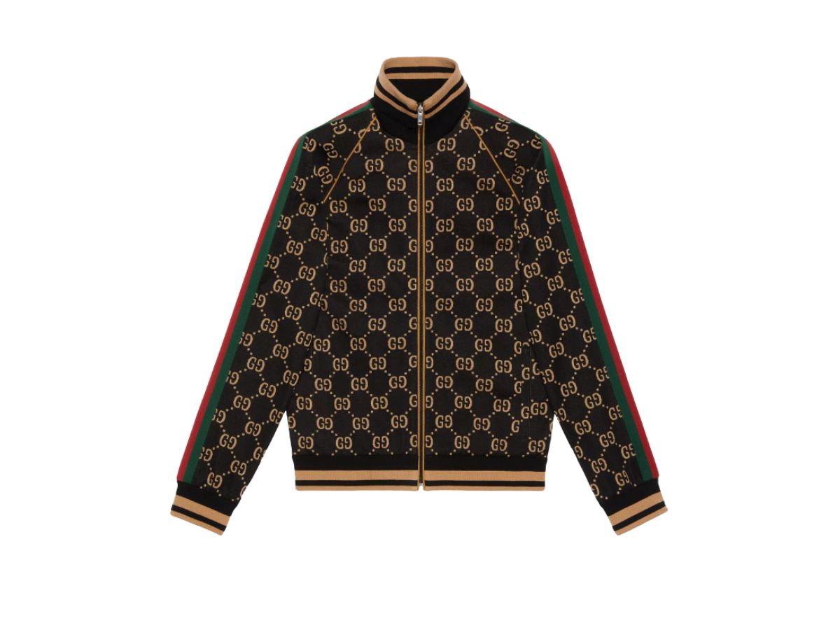 Gucci Gucci GG Jersey Cotton Jacket Black Camel