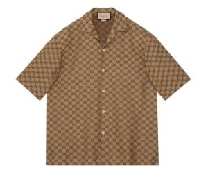 Buy Gucci GG Linen Shirt Camel And Ebony at Sasom – Authentic and Ready to Ship
