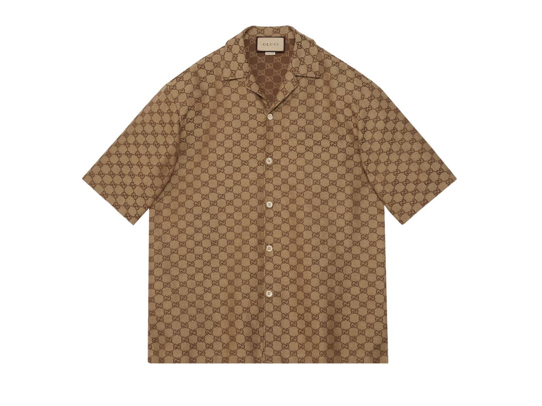 Gucci Gucci GG Linen Shirt Camel And Ebony
