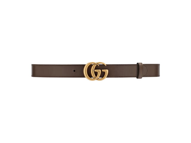 Gucci Gucci GG Marmont Reversible Belt 30MM In Beige-Ebony GG Supreme Canvas, Reverses To Brown Leather With Aged Gold-Toned Hardware - view 2
