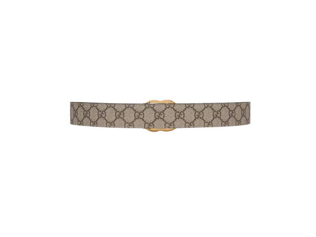 Gucci Gucci GG Marmont Reversible Belt In Beige And Ebony GG Supreme Canvas And Reverses To Black Leather With Aged Gold-Toned Hardware - view 3
