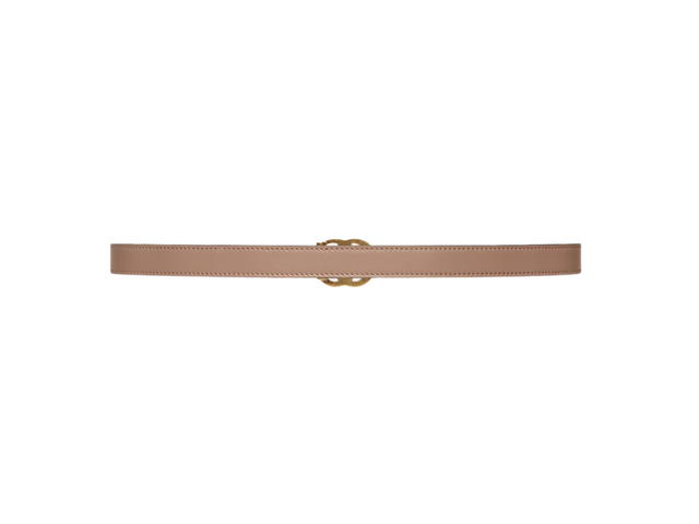Gucci Gucci GG Marmont Reversible Thin Belt In Pink-Black Leather With Double G Buckle - view 2