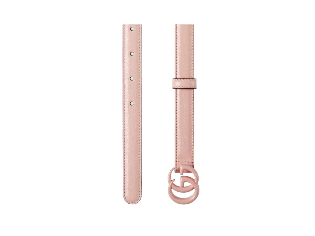 Gucci Gucci GG Marmont Thin Belt 20MM In Light Pink Leather With Light Pink Brass Hardware