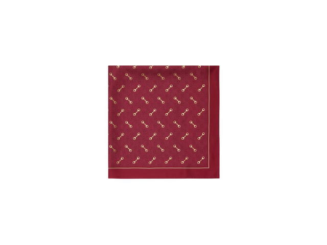 Gucci Gucci GG Print With Horsebit Silk Carré Burgundy And Pink GG Print Silk With Overprinted And Laminated Horsebits - view 2