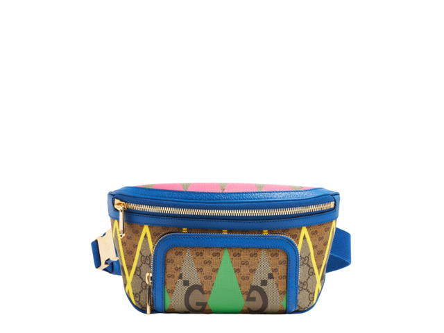 Gucci Gucci Gg Rhombus-Print Belt Bag In calf leather With Gold-Tone Hardware Multicolor - view 1