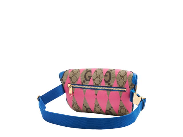 Gucci Gucci Gg Rhombus-Print Belt Bag In calf leather With Gold-Tone Hardware Multicolor - view 2