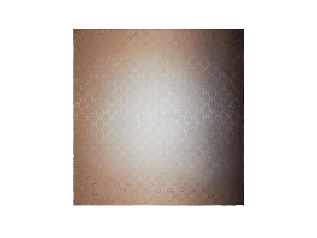 Gucci Gucci GG Silk Jacquard Scarf In Brown-Light Brown Ombré Effect Print Silk Jacquard