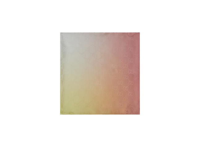 Gucci Gucci GG Silk Jacquard Scarf In Pink-Yellow Ombré Effect Print Silk Jacquard - view 2