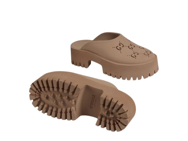Gucci Gucci GG Slip-On Sandals Brown Rubber (W) - view 2