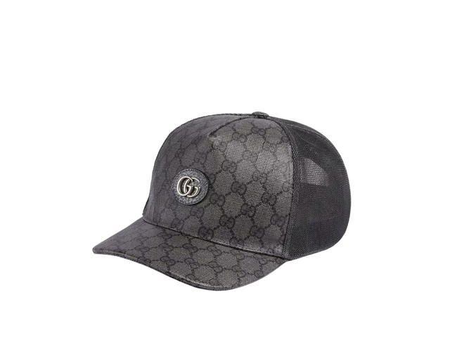 Gucci Gucci GG Supreme Baseball Hat Grey and Black - view 1