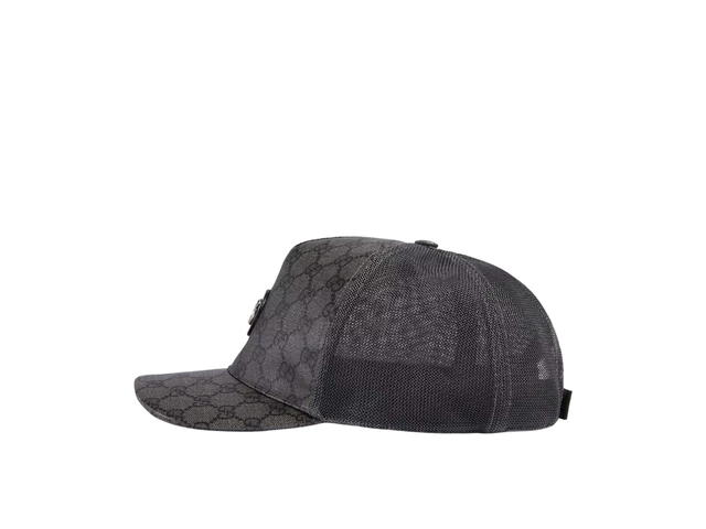 Gucci Gucci GG Supreme Baseball Hat Grey and Black - view 2