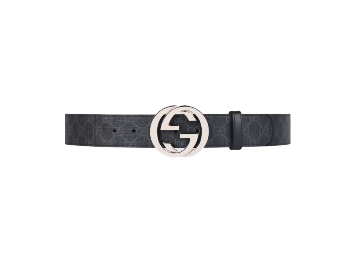 Gucci Gucci GG Supreme Belt With G Buckle Black Grey