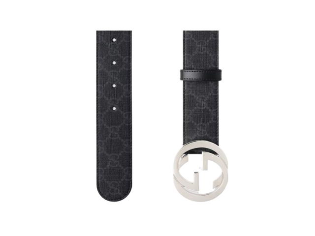 Gucci Gucci GG Supreme Belt With G Buckle Black Grey - view 2