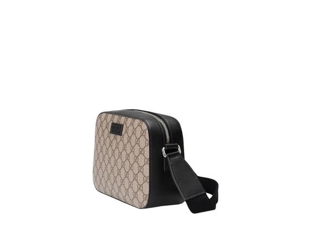 Gucci Gucci GG Supreme Messenger Bag In Supreme Canvas And Black Leather With Silver-Toned Hardware Beige - view 2