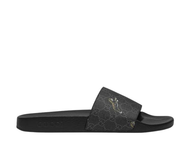 Gucci Gucci GG Supreme Slide In Canvas Tiger Printed With Rubber Sole Black - view 1