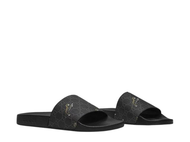 Gucci Gucci GG Supreme Slide In Canvas Tiger Printed With Rubber Sole Black - view 3