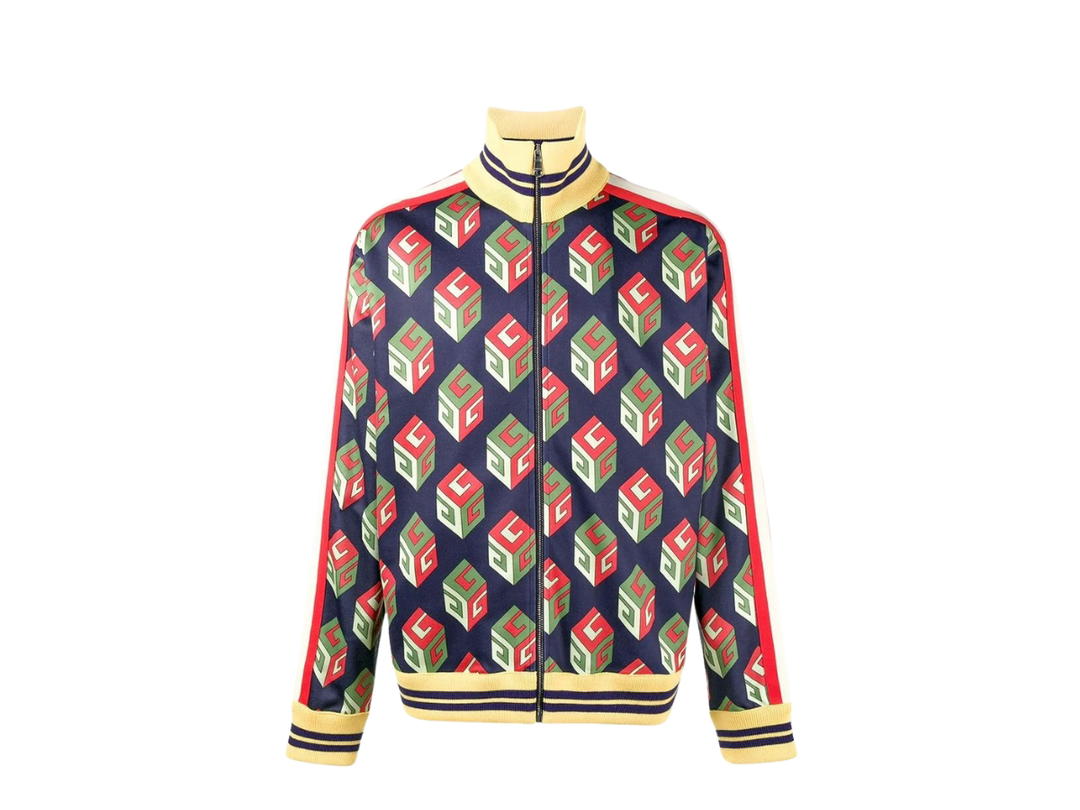 Gucci Gucci GG Wallpaper Technical Jersey Jacket Blue