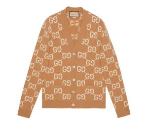 Buy Gucci GG Wool Jacquard Cardigan Camel and Ivory at Sasom – Authentic and Ready to Ship
