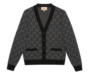 Buy Gucci GG Wool Jacquard Cardigan Grey at Sasom – Authentic and Ready to Ship