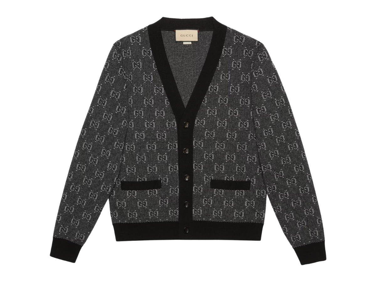 Gucci Gucci GG Wool Jacquard Cardigan Grey