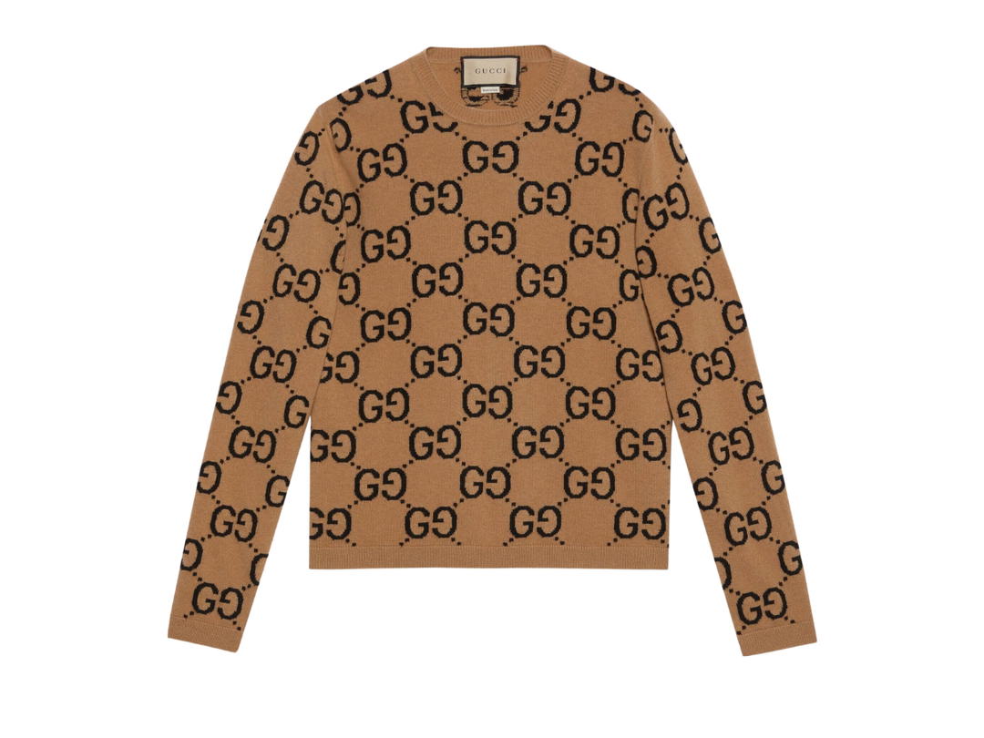 Gucci Gucci GG Wool Jacquard Jumper Camel And Black