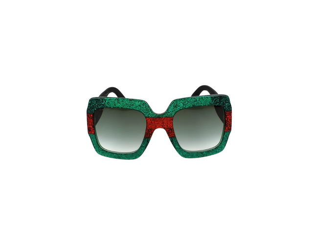 Gucci Gucci GG0102S Sunglasses In Green Metal Plastic Frame With Grey-Black Lens - view 2