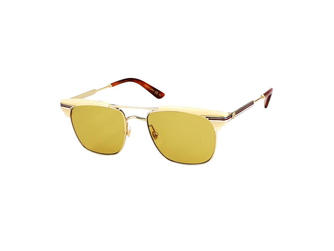 Gucci Gucci GG0287S Sunglasses In Gold Metal and Plastic With Yellow Lens