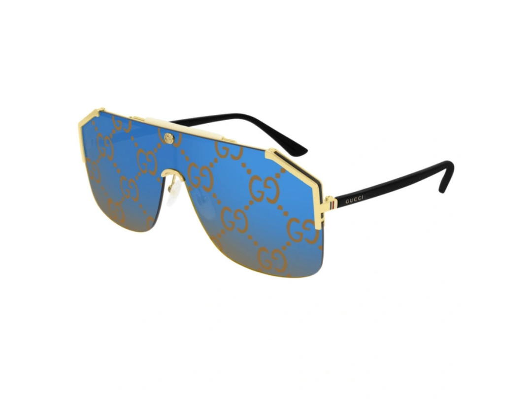 Gucci Gucci GG0291S-006 Sunglasses In Gold Metal-Acetate Frame With GG Supreme