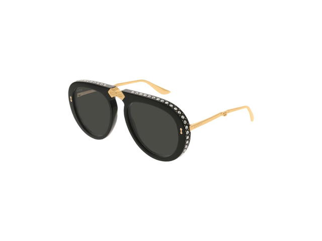 Gucci Gucci GG0307S Sunglasses In Black Metal Plastic Frame With Black Lens - view 1