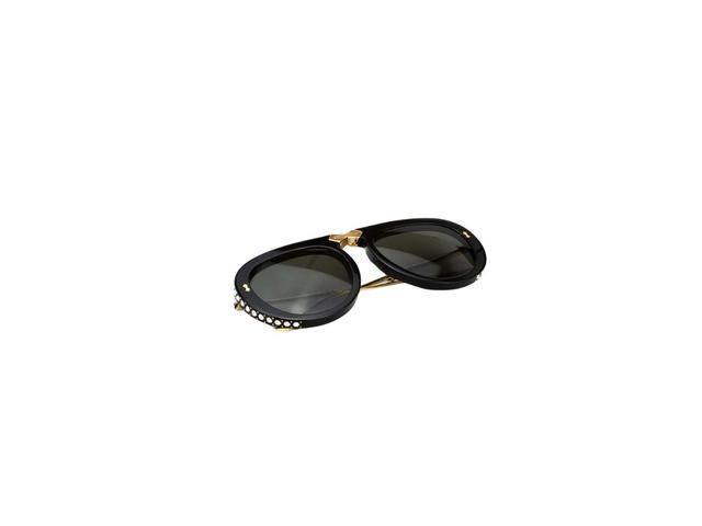 Gucci Gucci GG0307S Sunglasses In Black Metal Plastic Frame With Black Lens - view 6