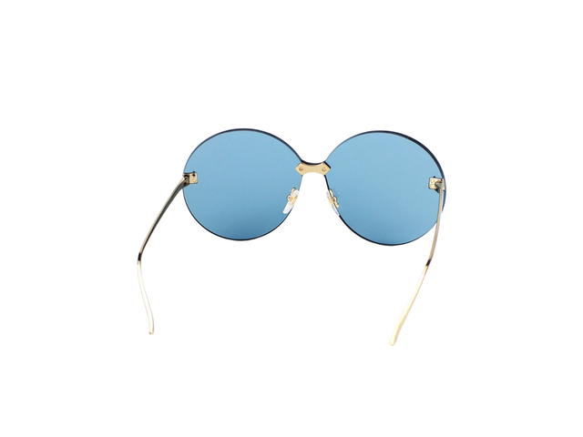 Gucci Gucci GG0353S Sunglasses In Gold Metal With Blue Lens - view 4