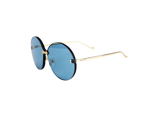 Gucci Gucci GG0353S Sunglasses In Gold Metal With Blue Lens - view 5